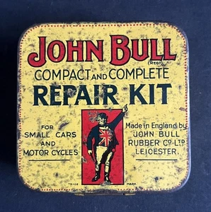 JOHN BULL TYRE REPAIR KIT VINTAGE CAR MOTORCYCLE TIN MOTOR GARAGE DISPLAY CAN - Picture 1 of 8