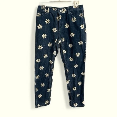 PacSun Kids Pantalón Grueso Pana Azul y Blanco Estampado Margarita Talla 14 Niñas Foto 1 de 4