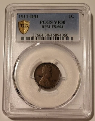 1911 D/D Lincoln Wheat Cent RPM Variety FS-504 VF30 PCGS - Image 1 of 4