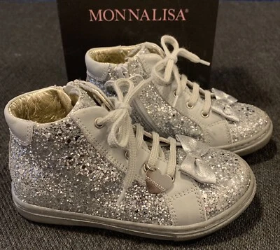 Scarpe da ginnastica Monnalisa argento glitter come alte - Immagine 1 di 4