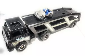 Vintage Tonka Car Carrier MR 970 Black Pressed Steel Vehicle Transporter Hauler - Picture 1 of 10