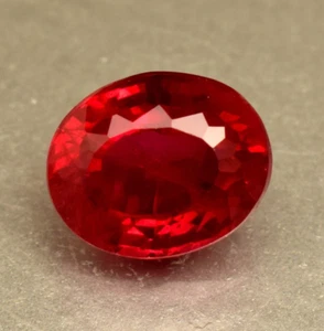 Natural Ruby Glass Filled 6.90 Ct Certified Oval Cut Loose Gemstone For Ring - Picture 1 of 5