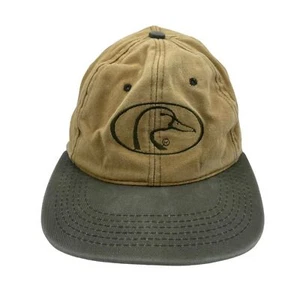 Vintage Ducks Unlimited Hat Brown Green Faded Spell Out Snapback Cap Made in USA - Picture 1 of 5