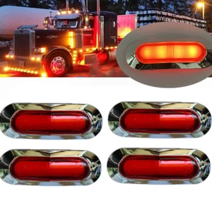 4X4LED Red Car Side Marker Light Warning Truck Trailer Tail Waterproof Lamp 12V - Bild 1 von 5