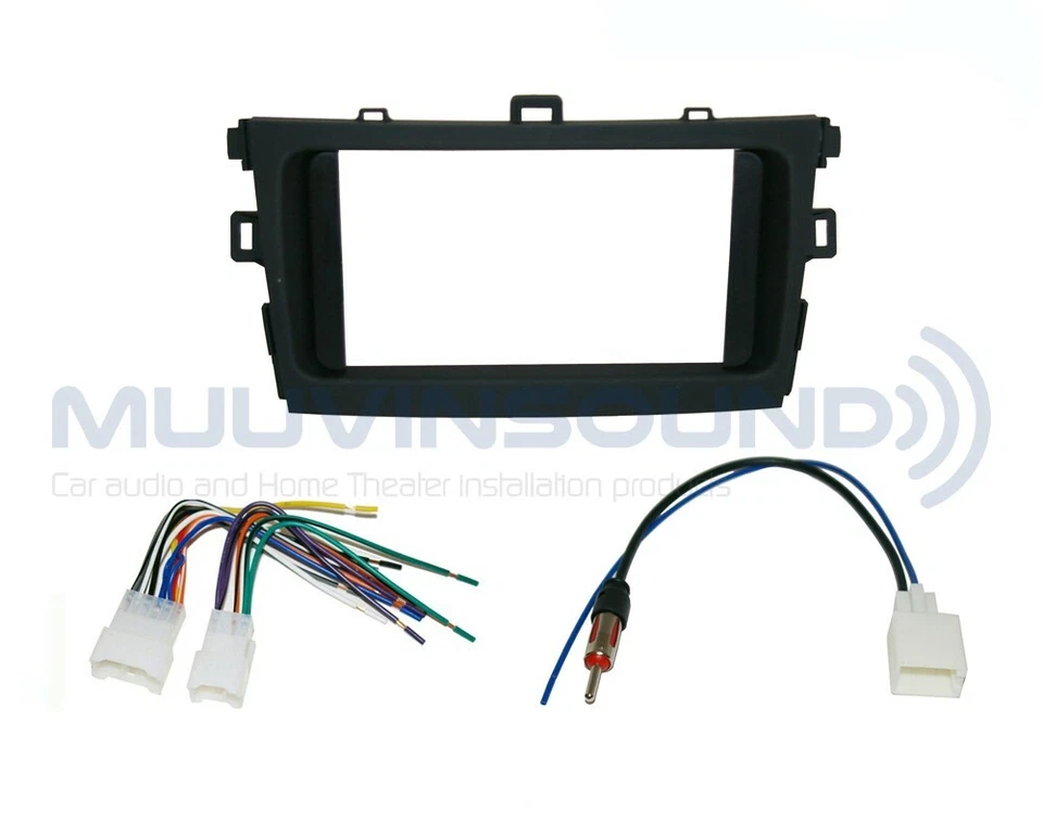 Комплект для установки радиоприемника на приборную панель комбинированный матовый черный 2DIN + жгут + антенна TY36 - Изображение 1 из 1