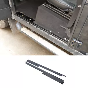 Black Brushed Stainless Door Sill Guard Plate Fits Land Rover Defender 2004-19 - Picture 1 of 24