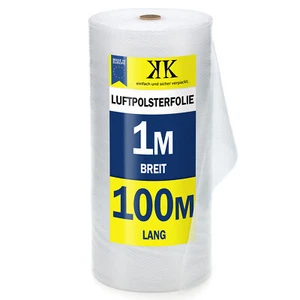 1 Rolle 60 my Luftpolsterfolie 100 cm x 100 m / 100 m² - Noppenfolie - Bild 1 von 5