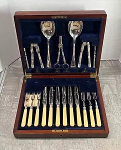 Vintage Robert Pringle 19-teiliges elektroplattiertes vernickeltes Fisch Fisch Meeresfrüchte Set - Bild 1 von 4