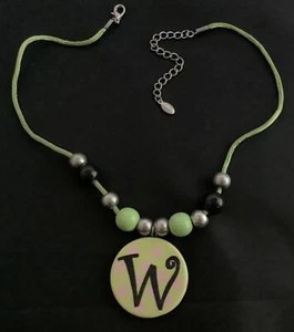 Green Beaded Fashion Boho Necklaces With The Letter W Pendant - Picture 1 of 5