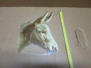 TETE D'ANE BAUDET MULET ancien grand chromo découpis gaufré - Picture 1 of 2