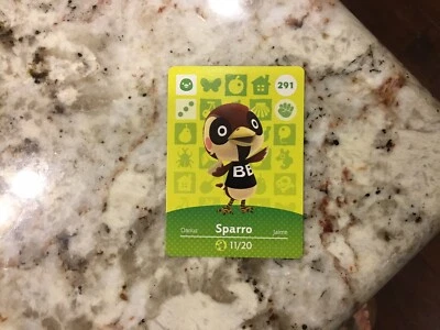 Sparro #291 Animal Crossing Amiibo Authentic Nintendo Mint Card From Series 3