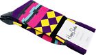 Happy Socks Adult Multicolor Crew Cotton Cushion Diamond Stripe Socks Sz 8-12