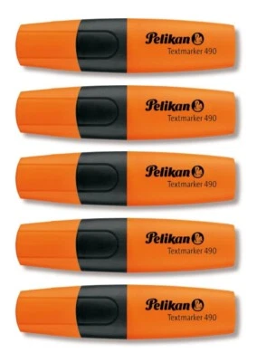 5 x Pelikan Textmarker Leuchtmarker Highlighter 490 Marker 2 -5mm orange - Bild 1 von 4