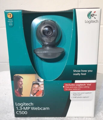 NEW in BOX Logitech C500 1.3-MP WebCam - Built in Microphone FACTORY SEALED - Image 1 of 4