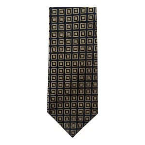 Corbata geométrica Brooks Brothers 346 de seda para hombre azul marino dorado usada en excelente estado - Imagen 1 de 2