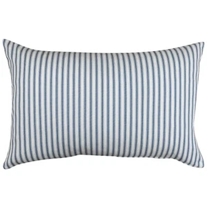 Navy Blue Ticking Stripe XL Rectangular Cushion. Nautical Inspired. 23x15" XL - Picture 1 of 3