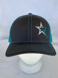 Richardson 112 Trucker R Star Embroidered Logo BASEBALL CAP Hat Gray/Turquoise - Picture 1 of 7