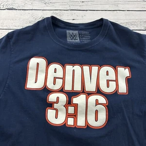 WWE Stone Cold Steve Austin Denver 3:16 Short Sleeve T Shirt Men's Large Blue - Picture 1 of 5