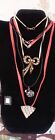 Necklaces,3 Long Leather & Suede, 60 To 90cm Long ,With assorted Pendants C8