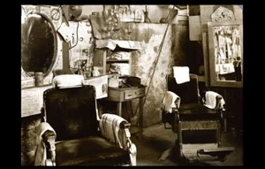 1936 Black Barber Shop FOTO Atlanta Georgia sedia da barbiere afroamericana - Foto 1 di 1