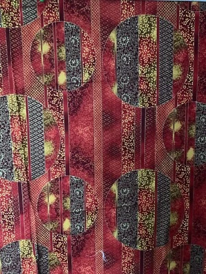 Patchwork Circles Print Asian Inspired Quilting Cotton Robert Kaufman 42x29” BTP - Image 1 of 3