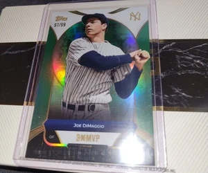 2025 Topps 3◇X◇MVP Joe DiMaggio GREEN FOIL /99 SP RARE - Picture 1 of 4