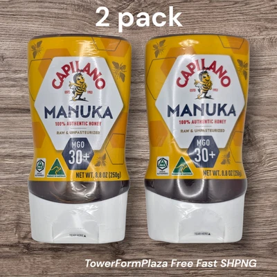 Capilano Manuka Honey MGO 30+ 8.8oz 2 pack Raw Unpasteurized, Made in Australia
