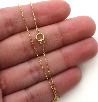 Gold over Sterling Silver Necklace 6.7mm Fancy Twisted Link Chain (16"-36") - Image 1 of 4