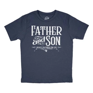 Youth Funny T Shirts Father and Son Hockey Partners for Life Sarcastic Fathers - Picture 1 of 7