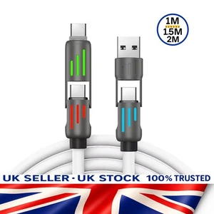 4 in 1 Multi USB PD Charger Charging Cable Cord For IOS USB C Samsung Android - Picture 1 of 19