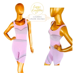 Tuta A Righe SHAPING Di Wolford S Piccola Rosa Argento Glitter Metallico Lucido - Foto 1 di 1