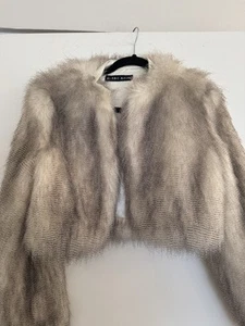 Blanc Noir Women's Faux Fur Jacket - Tan and cream.Size small. Hook closure. - Picture 1 of 5