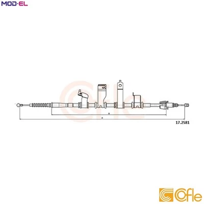 CABLE PULL PARKING BRAKE 17.2581 FOR HYUNDAI KIA D4FC/G4FA 1.4L G4FC 1.6L 4cyl - Image 1 of 4