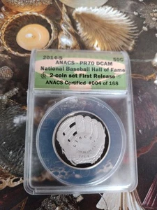 2014 S United States Baseball Hall of Fame Half Dollar / 50C ANACS PR70 DCAM - Picture 1 of 5