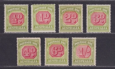 Australia Scott J64-J70 MH 1938 Postage Dues 7 Stamps SCV $257 - Image 1 of 2