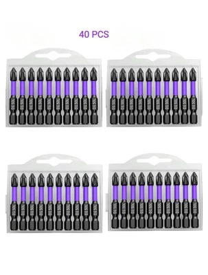 TS2 PH2 Anti SLIP impact screwdriver bits set of 40, 50mm long Magnetic tips Tools