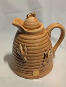 Brocca MCM VINTAGE ceramica alveare miele sciroppo crema api rifinita in oro crepe  - Foto 1 di 14