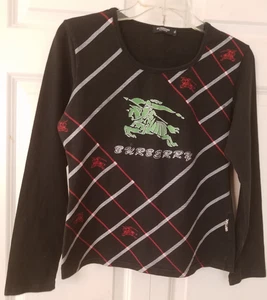 Girls BURBERRY LONDON Long Sleeved Shirt With Graphic Horse/Knight XL - Picture 1 of 5