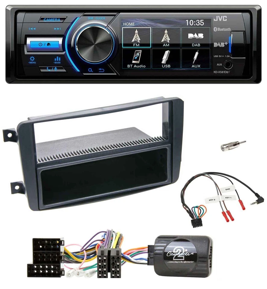 JVC Bluetooth Lenkrad USB DAB Autoradio für Mercedes C W203 2000-2004 Lenkradste - Bild 1 von 4