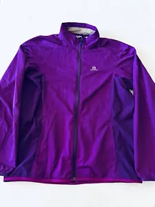 Salomon Womens Large Clima Wind Breaker Purple Running Jacket - Picture 1 of 16