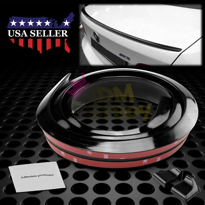 Alerón de techo trasero negro brillante labio de cola de ala 5 pies aspecto universal moldura goma Foto 1 de 3