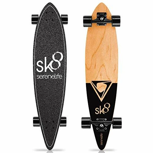 SereneLife SL7SBBK Complete Standard Skateboard Mini Cruiser