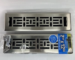 Griglie Decorative AJH212-NKL 2”x12” Registro Pavimento Orientale Nichel Spazzolato, 2 pz - Foto 1 di 2