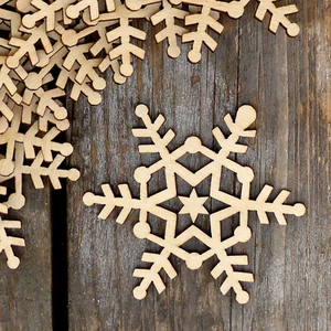 10x Holz Uni Schneeflocke D Bastelform 3mm lagig Weihnachtsdeko Schnee - Bild 1 von 3