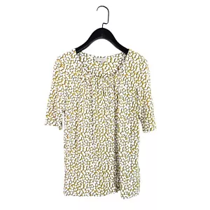 Hobbs Yellow White Floral Print Round Neck Jersey Blouse T-Shirt Top - Size XS - Picture 1 of 20