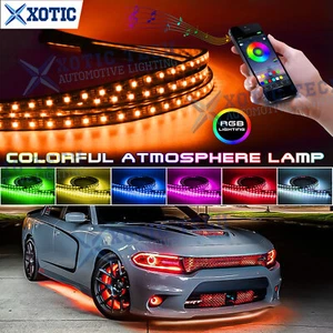 Kit universal de luz de neón para automóvil RGB Multi LED tira inferior resplandor de luz de neón control de aplicaciones - Imagen 1 de 16