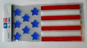 NEW American Flag 4th of July Independence Day Gel Window Stickers Clings 15 ct - Picture 1 of 1