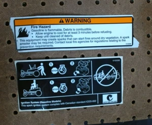 Schnapper Warnung (Brandgefahr) 5103666 & Transaxel Release Aufkleber 5102060 - Bild 1 von 5