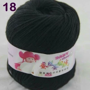 Sale 1 Balls x 50g DK Baby Soft Cashmere Silk Wool Hand Knitting Crochet Yarn 18 - Picture 1 of 18