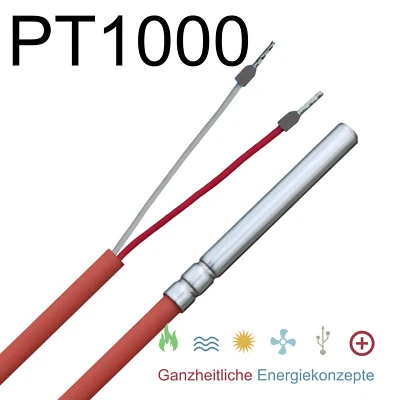 PT1000 Temperature Sensor 6 7/12ft Sensor for Resol , Menzer Devices +482°F - Image 1 of 2
